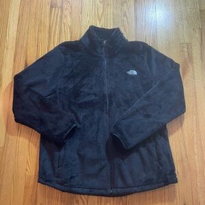 THE NORTH FACE FUZZY FLEECE FULL ZIP OSITO Jacket Coat Womens Size XL - BLACK